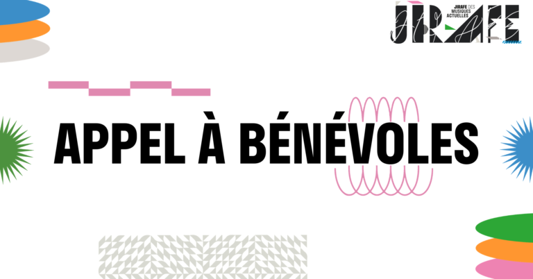 Les JIRAFE des Musiques Actuelles reviennent le 8 septembre au 360 Paris Music Factory et les 9 et 10 septembre à FGO-Barbara. Pour organiser cette 11ème édition, nous recherchons des bénévoles !