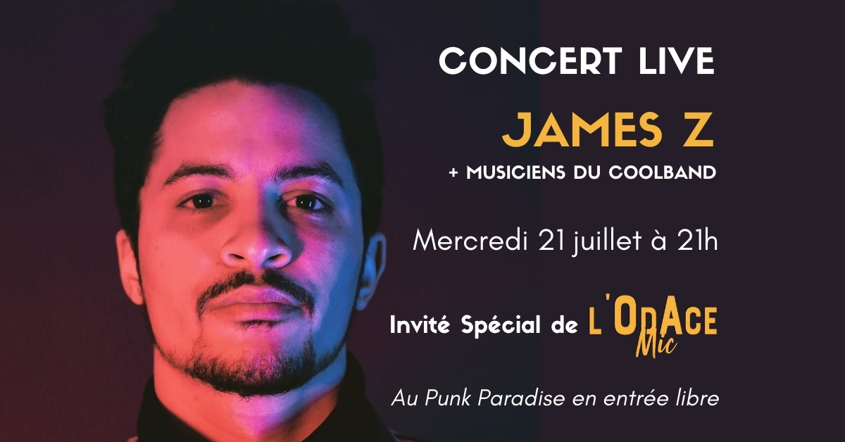 James Z en concert à l'OdAce Mic, organisé par OdAce Music, structure adhérente du Réseau MAP